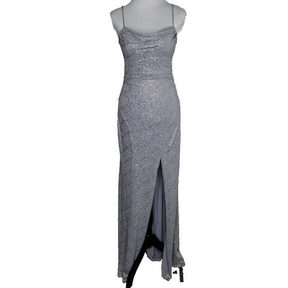 Emerald Sundae Women Dress Size Small Maxi Glitter Sparkle Event Stretchy Blue - Picture 1 of 16